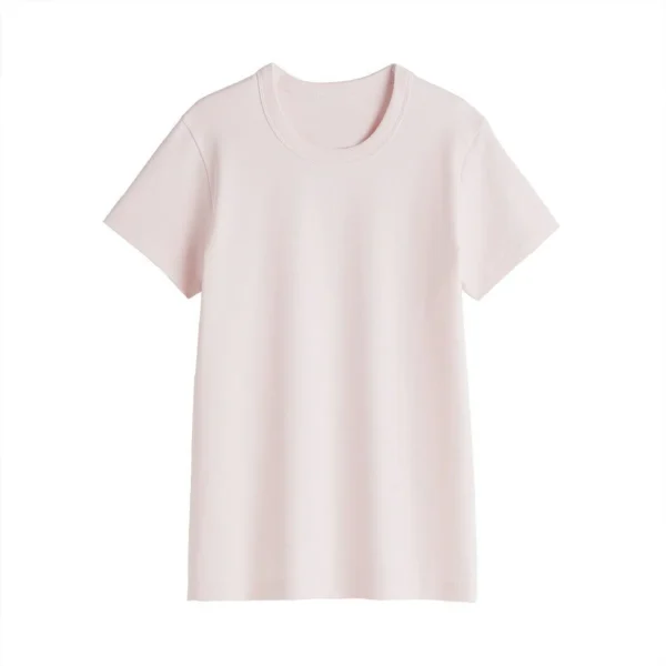 Women's cotton blended anti-sweat round short-sleeved T-shirt